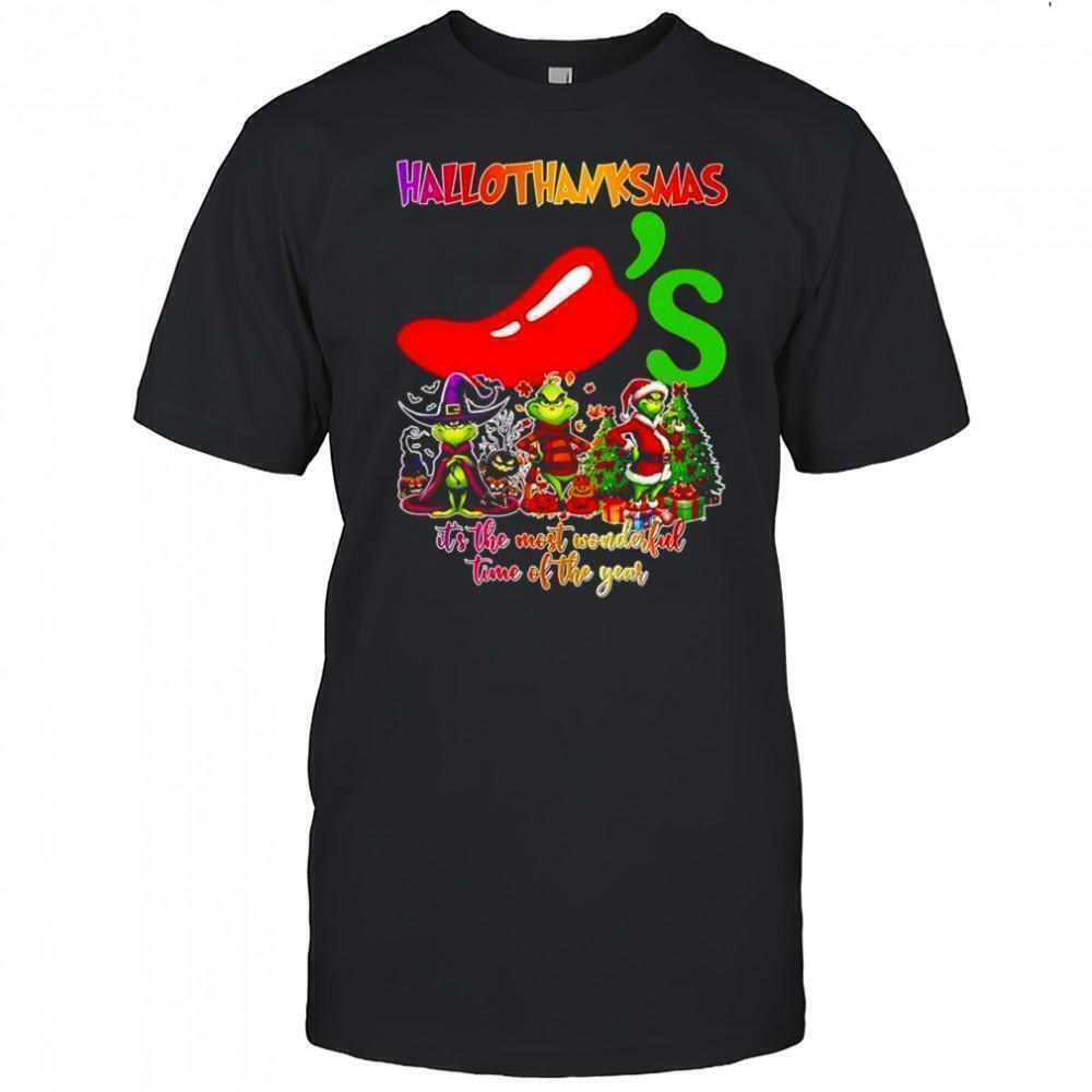 Happy Hallothanksmas Chilis Grinch Parody Holiday Unisex T-Shirt